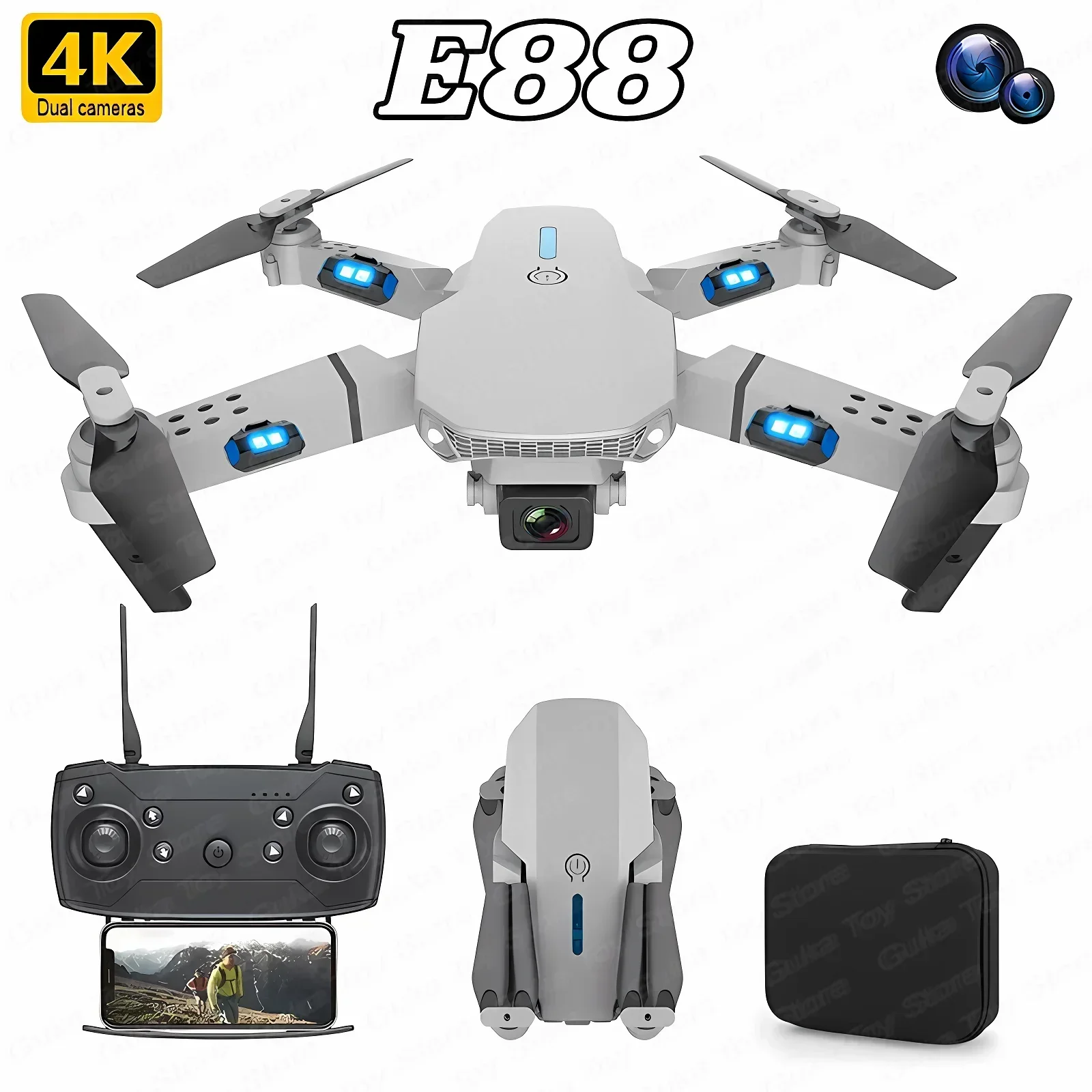 E88 Pro WIFI FPV Droneมุมกว้าง - Drone Camera Mount บทวิจารณ์และราคา